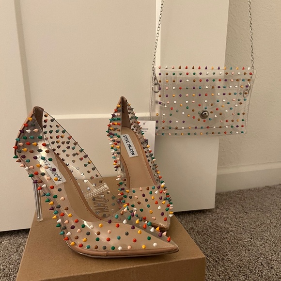 Steve Madden Luiza - Multi Color Studded Heels - Picture 8 of 9